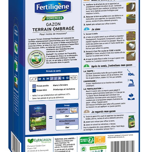 Gazon Terrain Ombragé pour moins de mousses - 875g - 25m² FERTILIGENE - Gazon terrain ombragé pour moins de mousses - Willemse