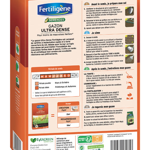 Gazon Ultra Dense pour moins de mauvaises herbes - 875g - 25m² FERTILIGENE - Gazon ultra dense pour moins de mauvaises herbes 35m² - Willemse