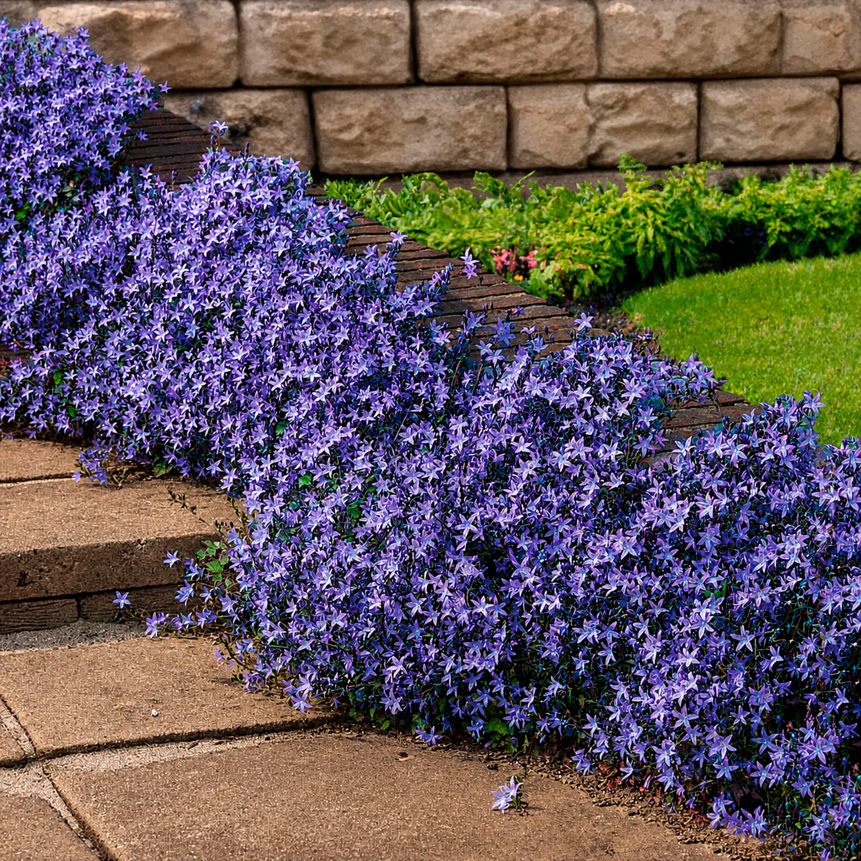 Campanula poscharskyana, Sedum acre - 4 couvre-sols pour murets - Collections de vivaces