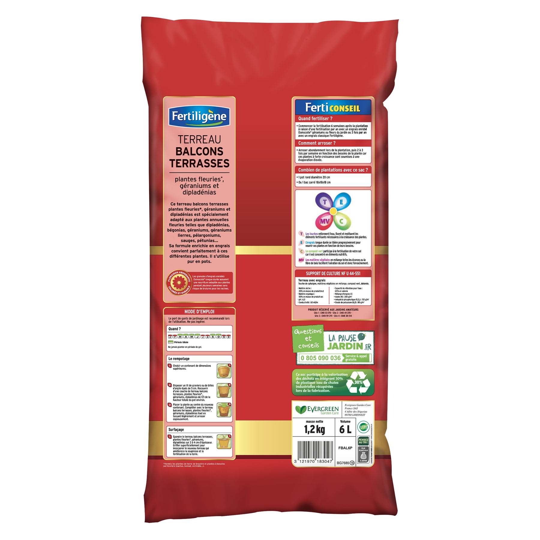 Terreau balcons et terrasses FERTILIGENE -  - Willemse