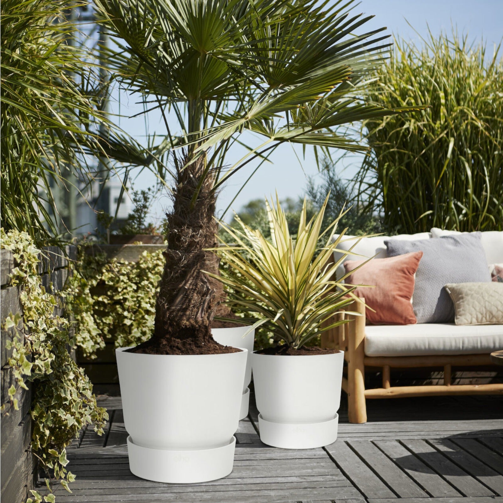 Cache-pots & Pots - Pot de fleurs Greenville Blanc ELHO - 