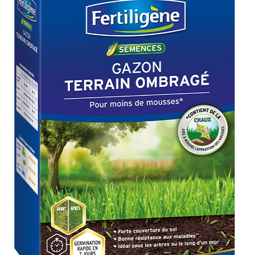 Gazon Terrain Ombragé pour moins de mousses - 875g - 25m² FERTILIGENE - Gazon terrain ombragé pour moins de mousses - Potager